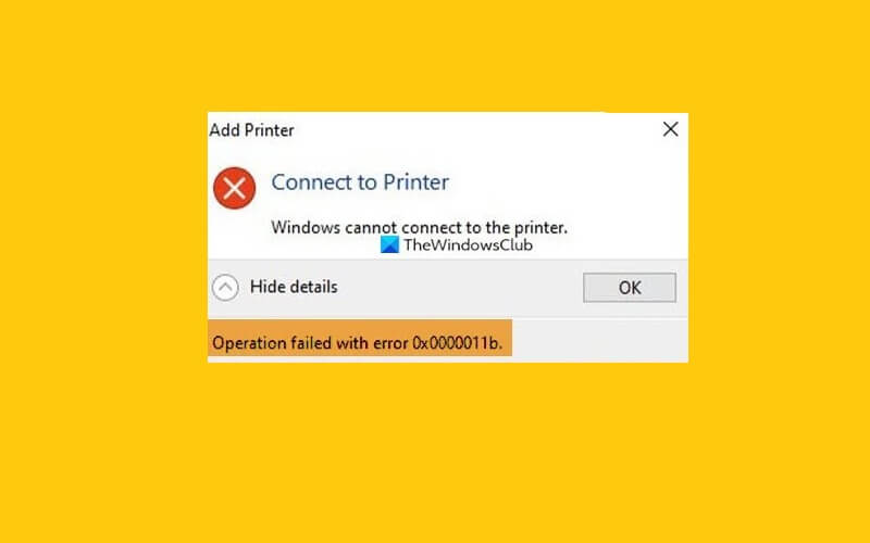 Fix Windows Printer Error 11b