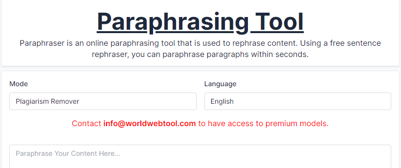 Paraphrasing Tool